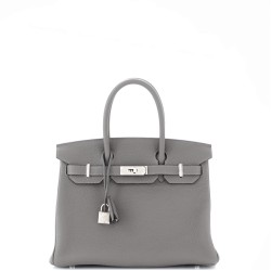 Birkin Handbag Grey Togo with Palladium Hardware 30