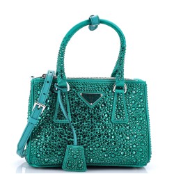 Galleria Double Zip Tote Crystal Embellished Satin Mini