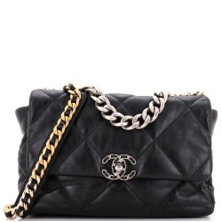 19 Flap Bag Quilted Leather Large