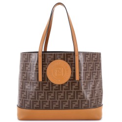 FF Logo Stamp Shopping Tote Zucca Coated Canvas Medium