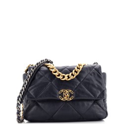 19 Flap Bag Quilted Leather Large