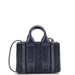 Woody Tote Recycled Felt with Leather and Canvas Mini