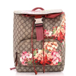 Buckle Backpack Blooms Print GG Coated Canvas Medium