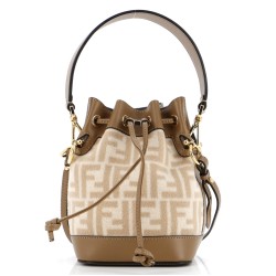 Mon Tresor Bucket Bag Zucca Wool with Leather Mini