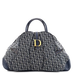 Vintage Saddle Bowler Bag Diorissimo Canvas Medium