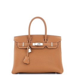 Birkin Handbag Gold Togo with Palladium Hardware 30
