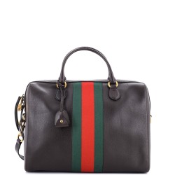 Convertible Web Duffle Bag Leather Large