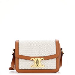 Triomphe Shoulder Bag Canvas with Leather Teen