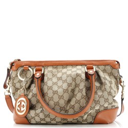 Sukey Top Handle Satchel GG Canvas with Leather Medium