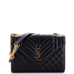 Classic Monogram Envelope Satchel Mixed Matelasse Leather Medium