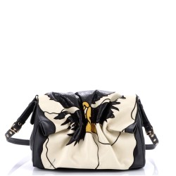 Bloomy Shoulder Bag Patchwork Leather and Snakeskin Medium