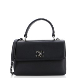 Trendy CC Top Handle Bag Calfskin Small