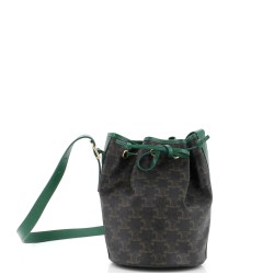 Drawstring Bucket Bag Triomphe Coated Canvas Small