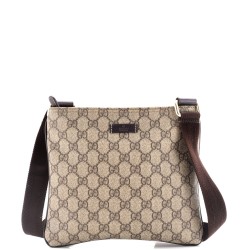 Zip Top Messenger Bag GG Coated Canvas Small