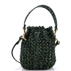 Mon Tresor Bucket Bag Jacquard Interlace Fabric Mini