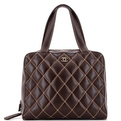 Surpique Zip Around Satchel Quilted Leather Large