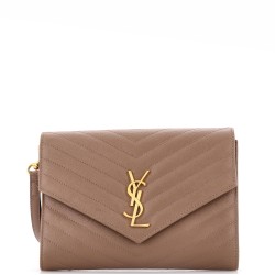 Classic Monogram Envelope Wristlet Clutch Matelasse Chevron Leather