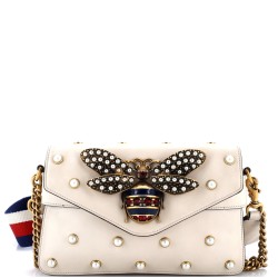 Broadway Pearly Bee Shoulder Bag Embellished Leather Mini