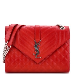 Classic Monogram Envelope Satchel Mixed Matelasse Leather Medium