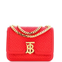 TB Flap Chain Bag Monogram Embossed Leather Small