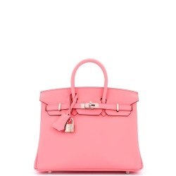 Birkin Handbag Rose D'Ete Swift with Palladium Hardware 25