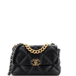 19 Flap Bag Quilted Leather Large