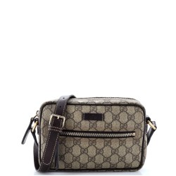 Front Zip Camera Bag GG Coated Canvas Small