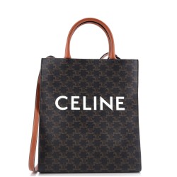 Vertical Cabas Tote Triomphe Coated Canvas Small