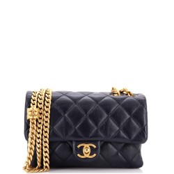 All Slide Long Flap Bag Quilted Lambskin Small