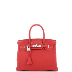 Birkin Handbag Rouge Vif Togo with Palladium Hardware 30