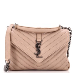 Classic Monogram College Bag Matelasse Chevron Leather Medium