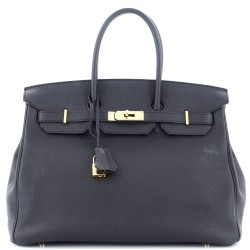 Birkin Handbag Noir Togo with Gold Hardware 35
