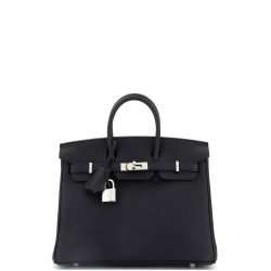 Birkin Handbag Noir Togo with Palladium Hardware 25