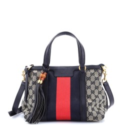Rania Convertible Top Handle Bag Web GG Canvas Small