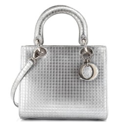 Lady Dior Bag Micro Cannage Metallic Calfskin Medium