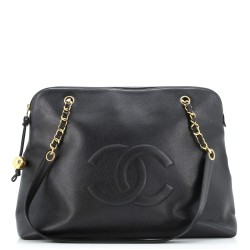 Vintage Timeless Zip Tote Caviar Large
