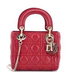 Lady Dior Chain Bag Cannage Quilt Lambskin Mini