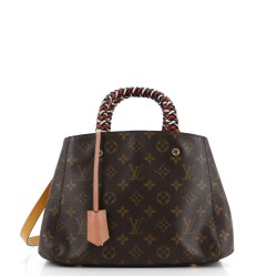 Braided Handle Montaigne Handbag Monogram Canvas BB