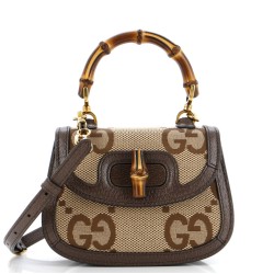 Bamboo 1947 Top Handle Bag Jumbo GG Canvas Mini
