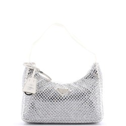 Re-Edition 2000 Hobo Crystal Embellished Satin Mini