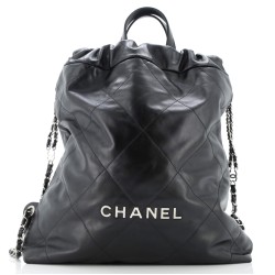 22 Chain Backpack Quilted Calfskin Large