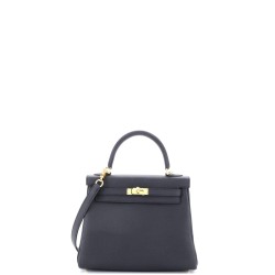 Kelly Handbag Noir Togo with Gold Hardware 25