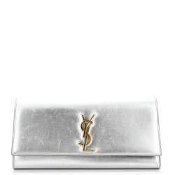 Classic Monogram Clutch Metallic Calfskin Long