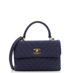Trendy CC Top Handle Bag Chevron Jersey Small