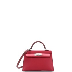 Kelly Mini II Bag Tricolor Epsom with Palladium Hardware 20