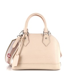 Alma Handbag Epi Leather with Logo Jacquard Strap BB