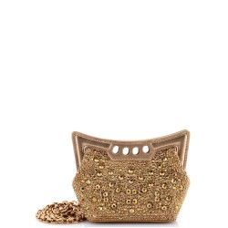 The Peak Chain Shoulder Bag Crystal Embellished Leather Micro