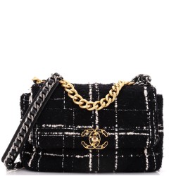 19 Flap Bag Quilted Tweed Medium