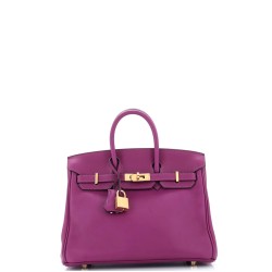 Birkin Handbag Anemone Swift with Gold Hardware 25