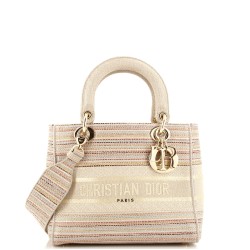 Lady D-Lite Bag Embroidered Canvas Medium